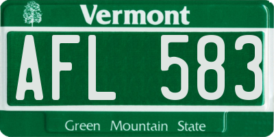 VT license plate AFL583