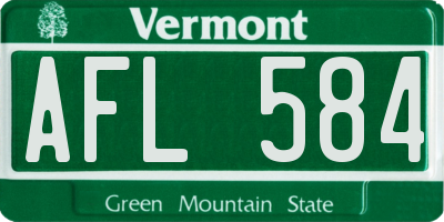 VT license plate AFL584