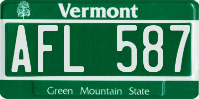 VT license plate AFL587