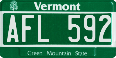 VT license plate AFL592