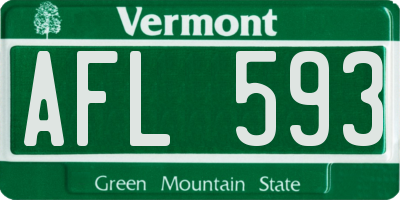 VT license plate AFL593