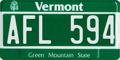 VT license plate AFL594