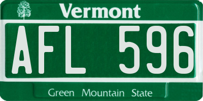 VT license plate AFL596