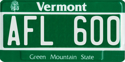 VT license plate AFL600