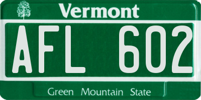 VT license plate AFL602