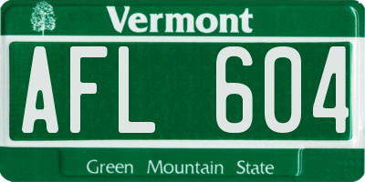 VT license plate AFL604