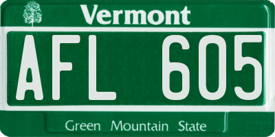 VT license plate AFL605