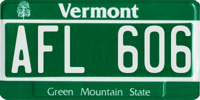 VT license plate AFL606