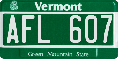 VT license plate AFL607