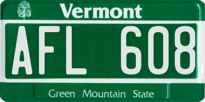VT license plate AFL608