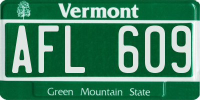 VT license plate AFL609