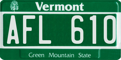 VT license plate AFL610