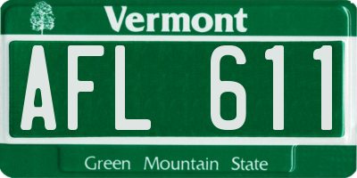 VT license plate AFL611