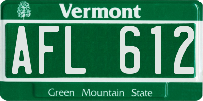 VT license plate AFL612