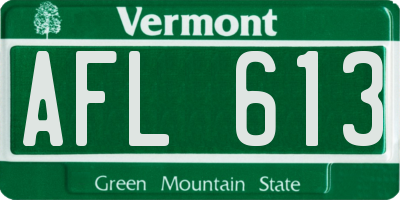 VT license plate AFL613