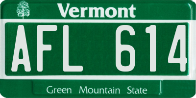 VT license plate AFL614