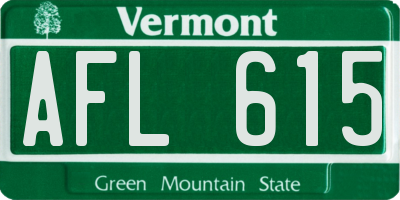 VT license plate AFL615