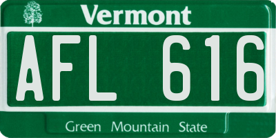 VT license plate AFL616