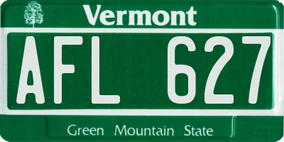 VT license plate AFL627