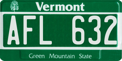 VT license plate AFL632