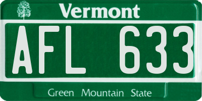 VT license plate AFL633
