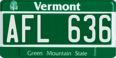 VT license plate AFL636