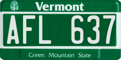 VT license plate AFL637