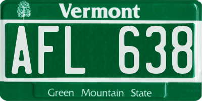VT license plate AFL638