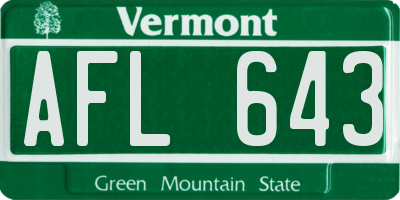 VT license plate AFL643