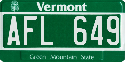 VT license plate AFL649