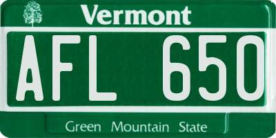 VT license plate AFL650