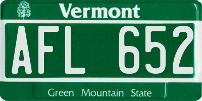 VT license plate AFL652