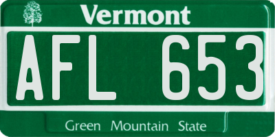 VT license plate AFL653