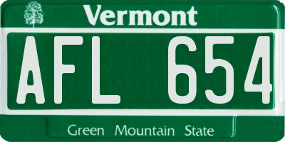 VT license plate AFL654