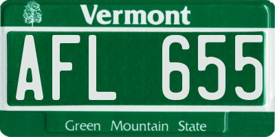 VT license plate AFL655