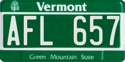 VT license plate AFL657
