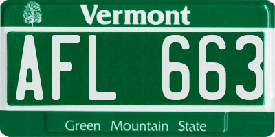 VT license plate AFL663