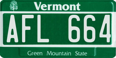VT license plate AFL664