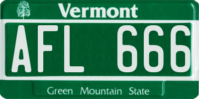VT license plate AFL666