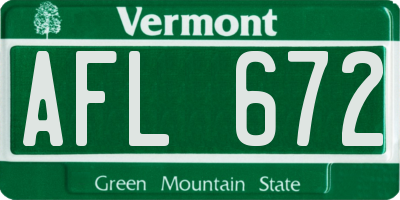VT license plate AFL672