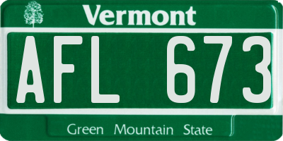 VT license plate AFL673
