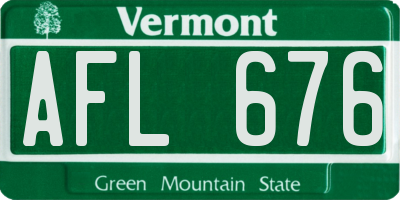 VT license plate AFL676