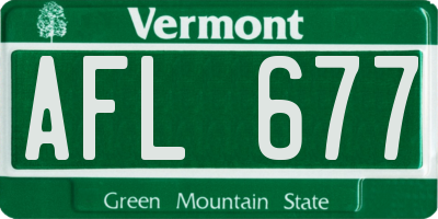 VT license plate AFL677