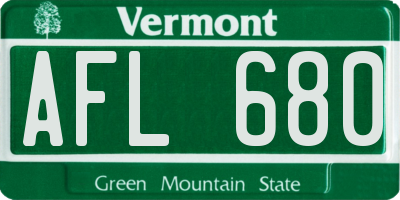 VT license plate AFL680