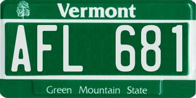 VT license plate AFL681