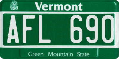 VT license plate AFL690