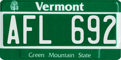 VT license plate AFL692
