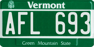 VT license plate AFL693