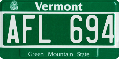 VT license plate AFL694