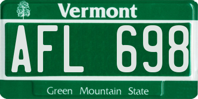 VT license plate AFL698